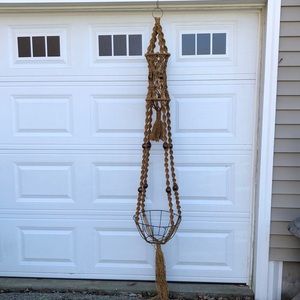 VTG 7ft Tall  Macramé Plant Holder